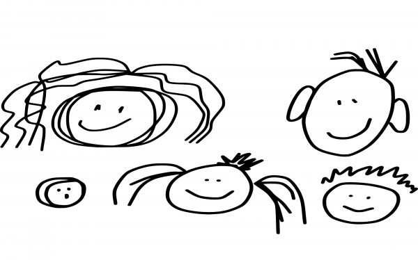 Family coloring page image