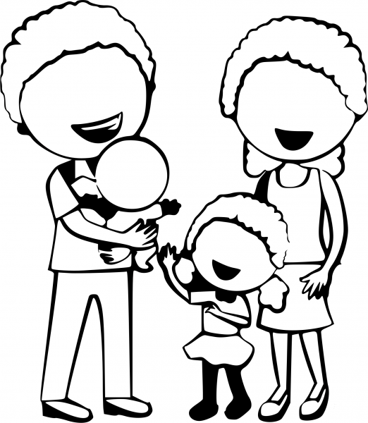 Family coloring page image