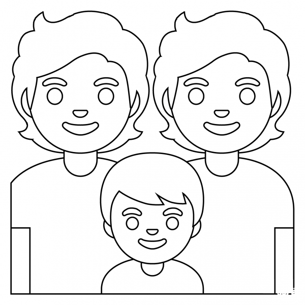 Family Emoji coloring page image