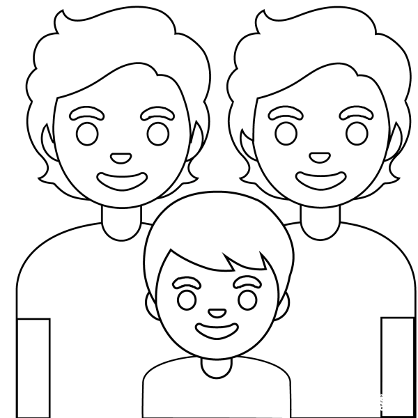 Family Emoji coloring page image