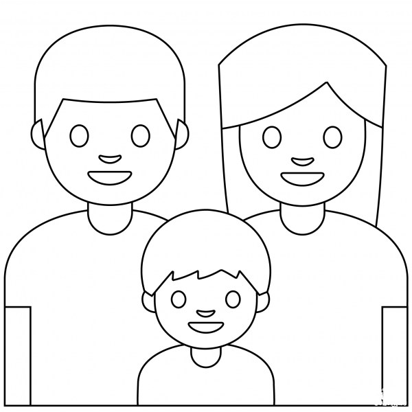 Family Emoji coloring page image