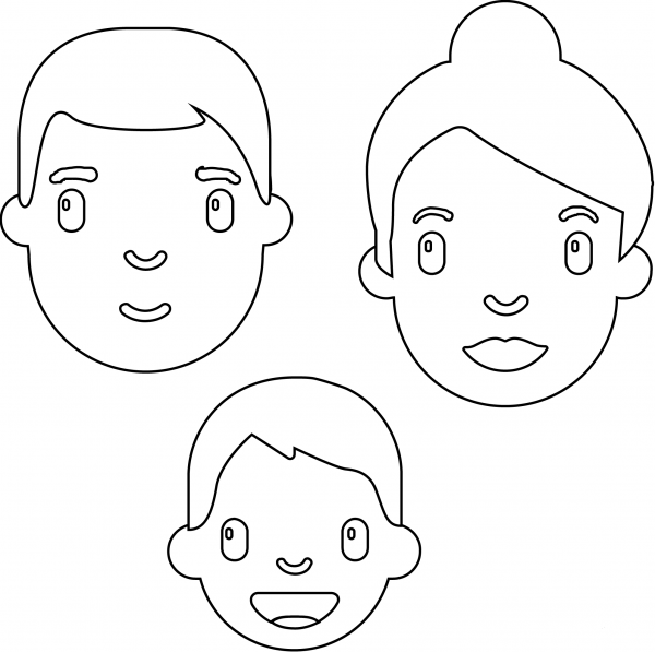 Family Emoji coloring page image
