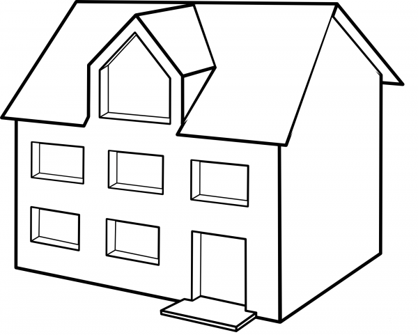 Family Home Lineart coloring page image