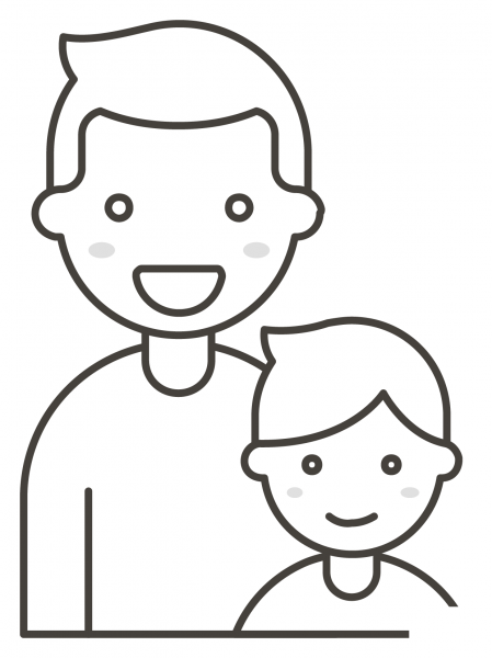 Family Man and Boy coloring page image