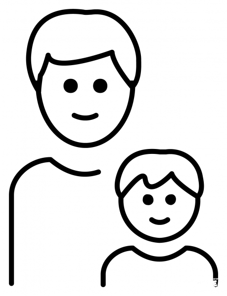 Family Man and Boy Emoji coloring page image