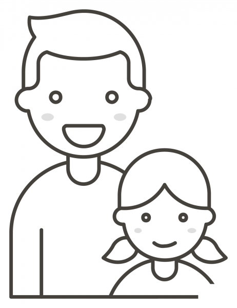 Family Man and Girl coloring page image