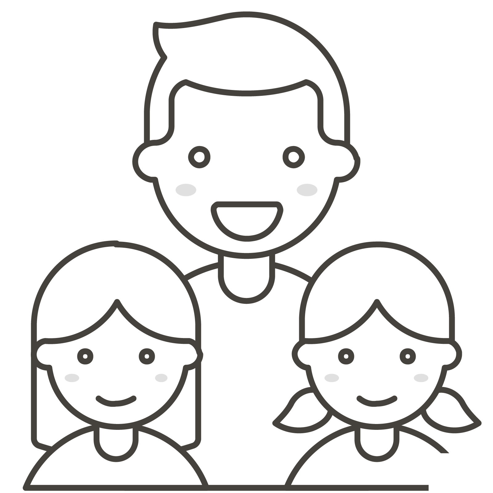 Family Man and Two Girls coloring page - ColouringPages