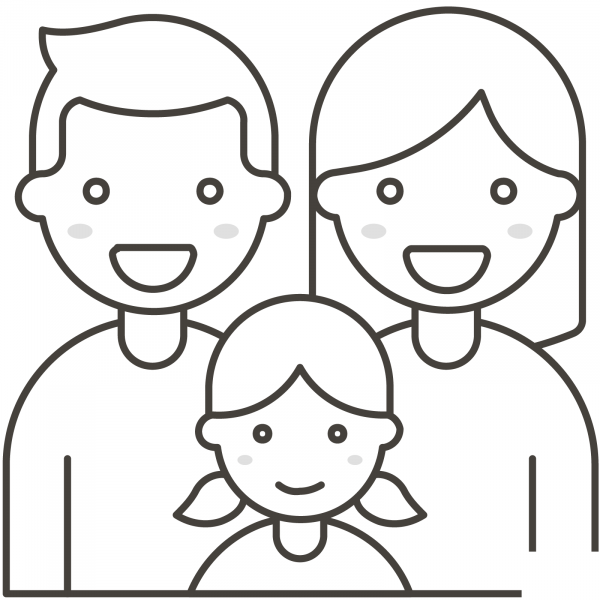 Family Man, Woman and Girl coloring page - ColouringPages