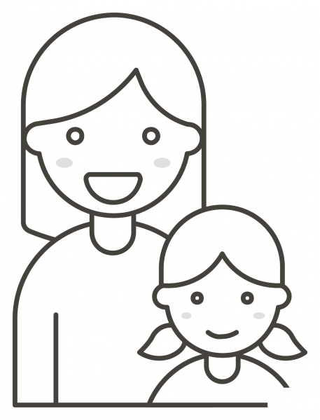 Family Woman and Girl coloring page image