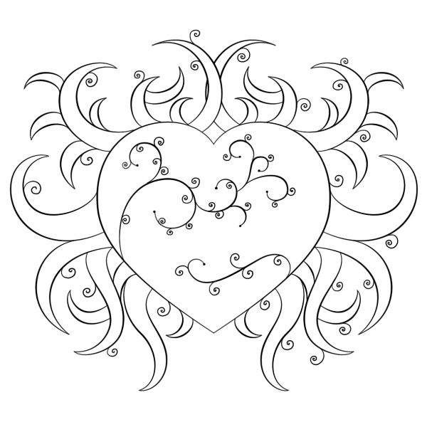 Fancy Heart coloring page image