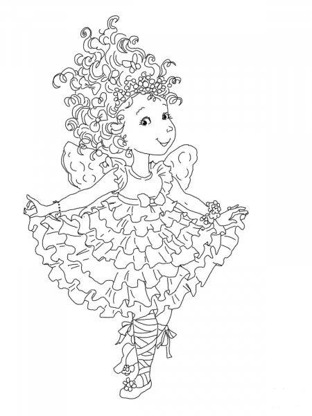 Fancy Nancy Curtseying coloring page image