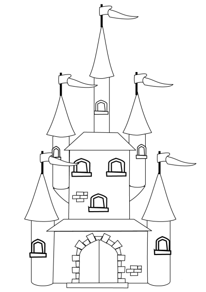 Fantasy Castle coloring page image