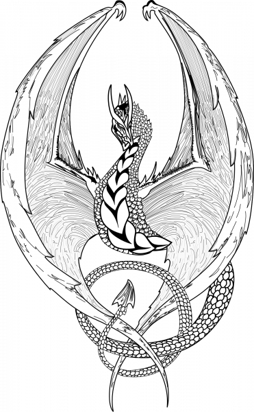 Fantasy Dragon coloring page image