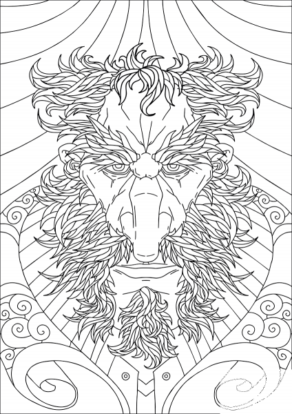 Fantasy Dwarf Portrait coloring page image