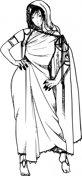 Fantasy Lady coloring page image