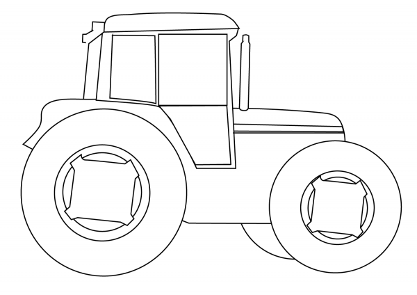 Farm Tractor coloring page image