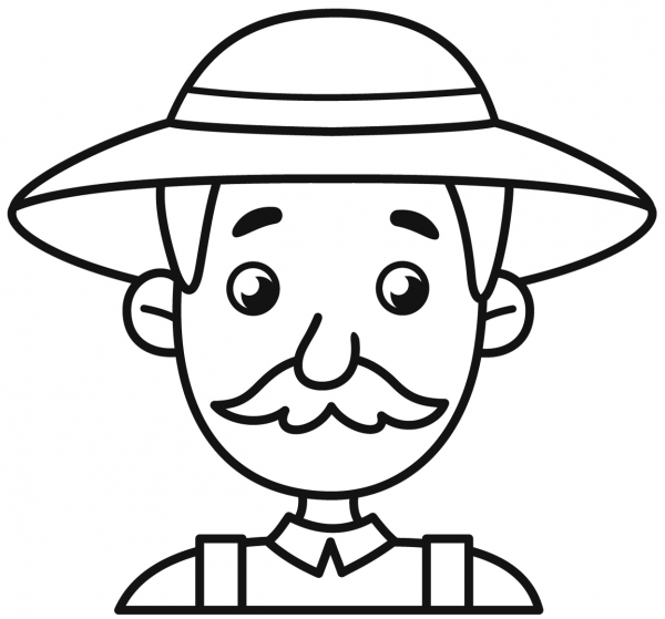 Farmer coloring page image
