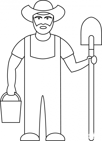 Farmer coloring page image