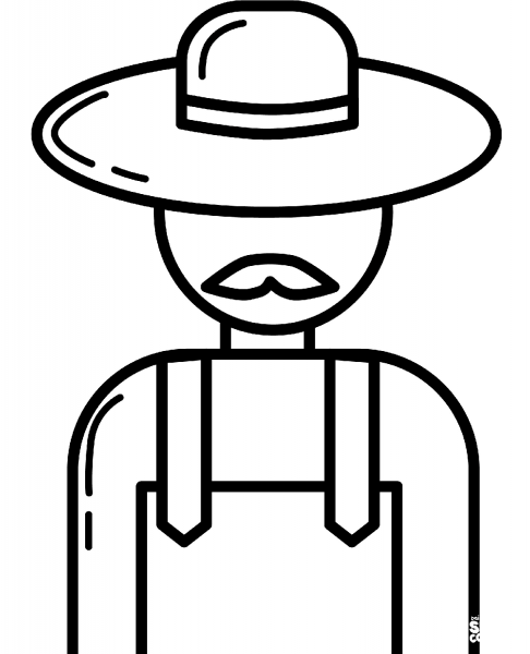 Farmer coloring page image