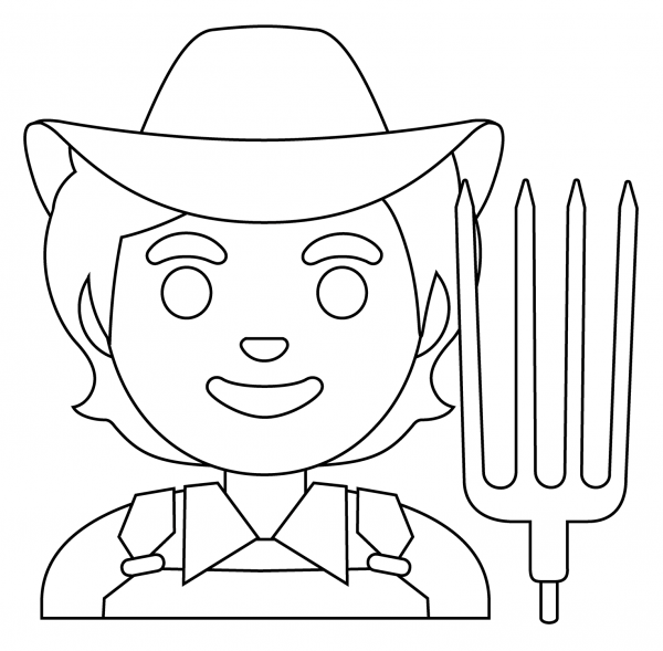 Farmer Emoji coloring page image