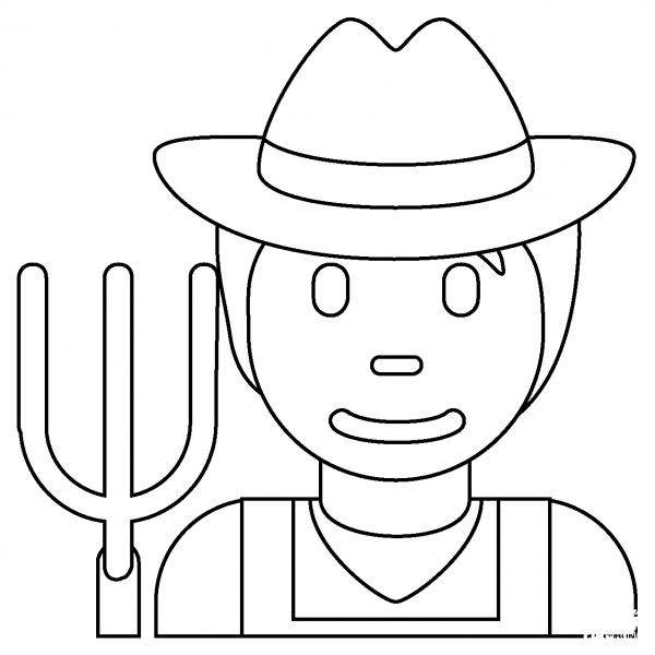 Farmer Emoji coloring page image