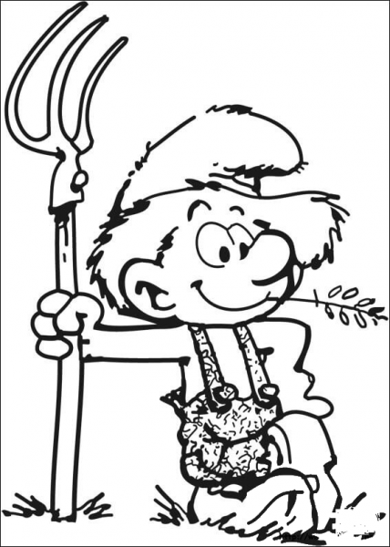 Farmer Smurf  coloring page image