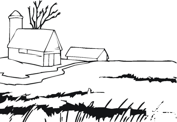 Farmhouse  coloring page image