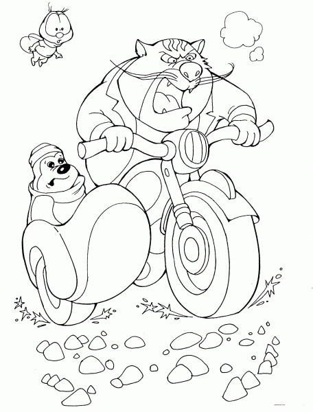 Fat Cat Is Looking For Rangers coloring page image