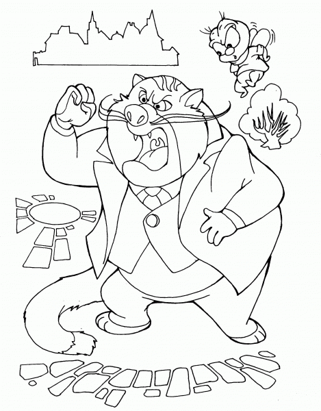 Fat Cat Is Mad coloring page image