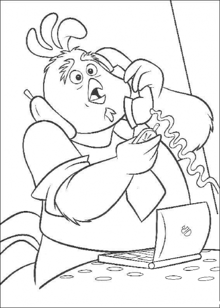 Father Buck Picks Up The Phone  coloring page image