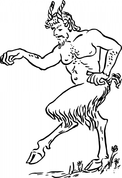 Faun coloring page image