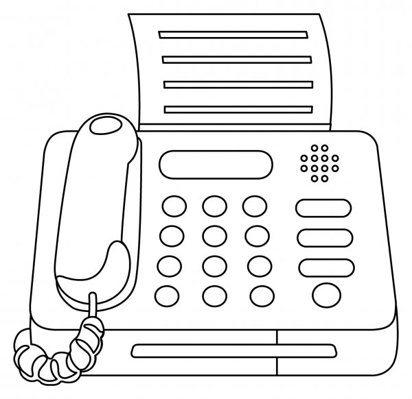 Fax Machine Emoji coloring page image