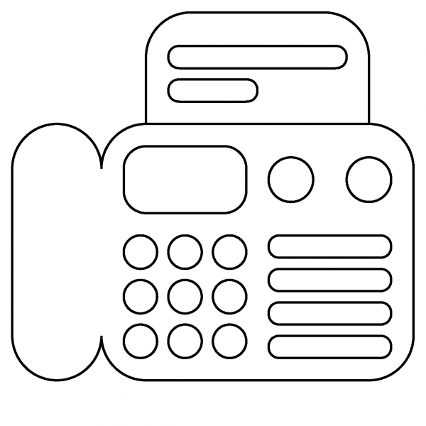 Fax Machine Emoji coloring page image