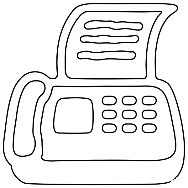 Fax Machine Emoji coloring page image