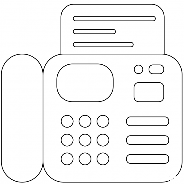 Fax Machine Emoji coloring page image