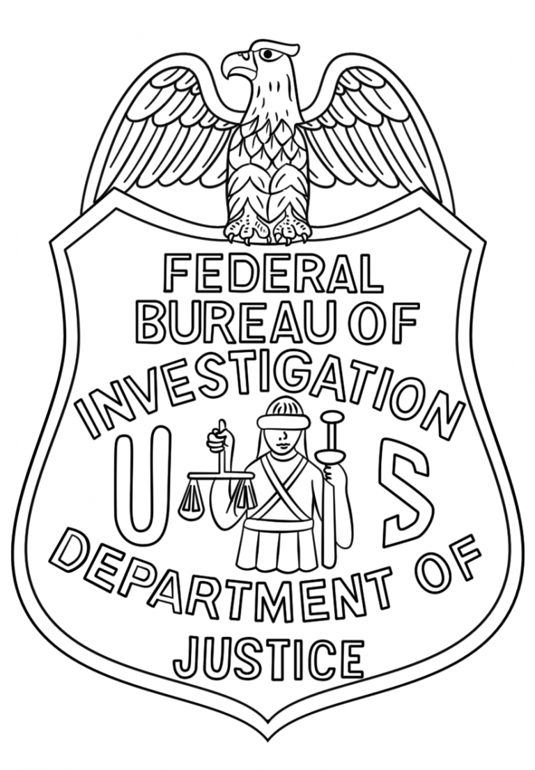 FBI Badge coloring page - ColouringPages