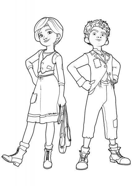 FeÌlicie and Victor from Leap! coloring page image