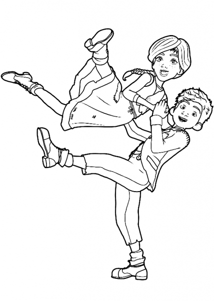 FeÌlicie Dance with Victor coloring page image