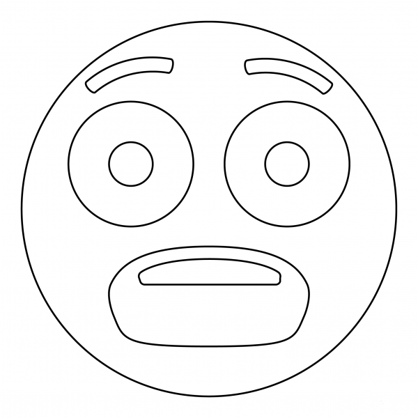 Fearful Face coloring page image