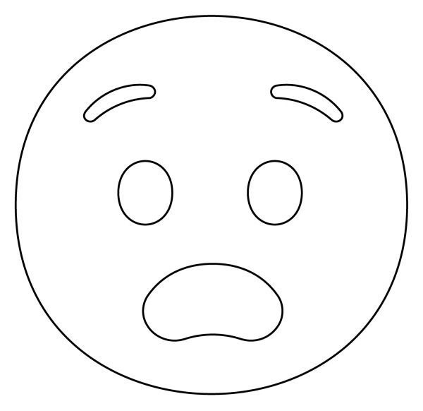 Fearful Face Emoji coloring page image
