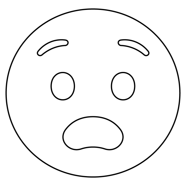 Fearful Face Emoji coloring page image