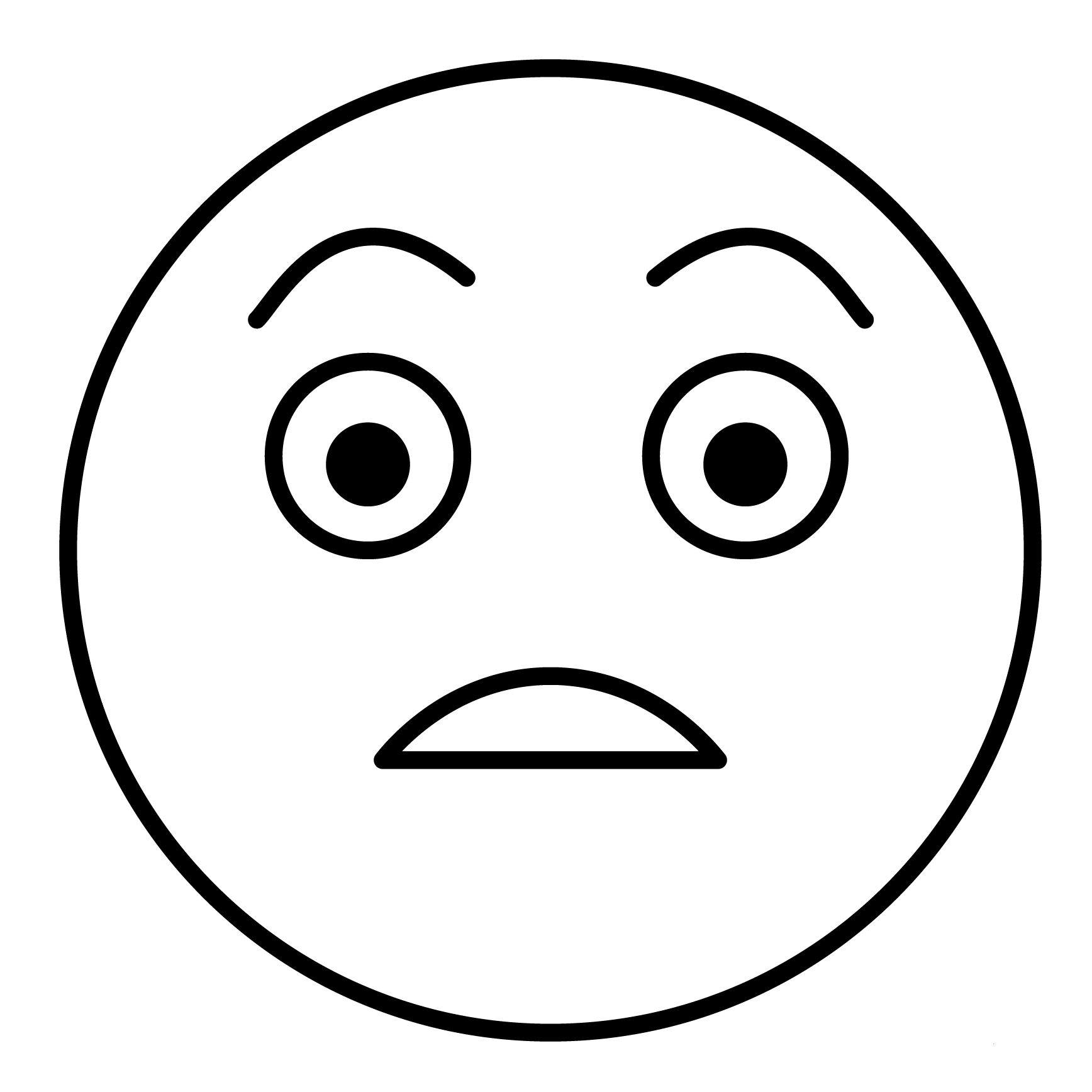 Fearful Face Emoji coloring page - ColouringPages