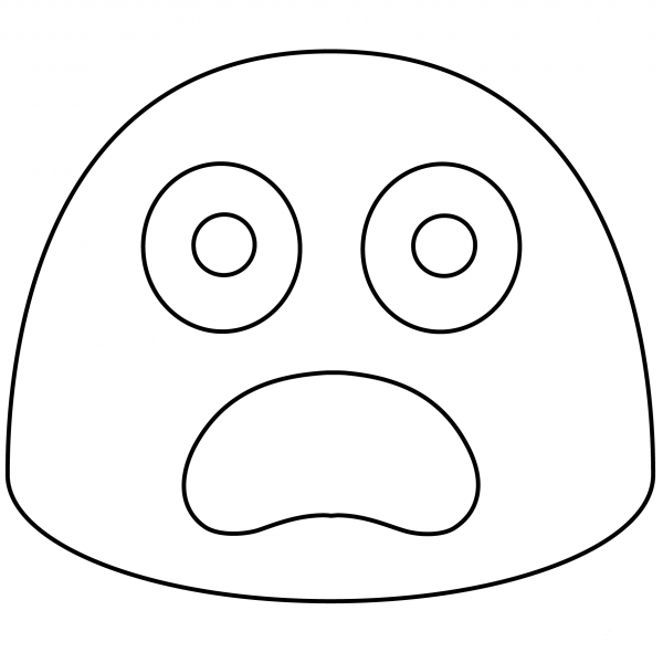 Fearful Face Emoji coloring page image