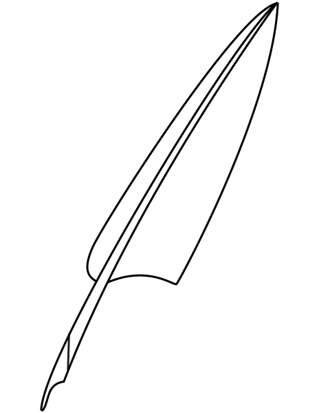 Feather Quill Pen coloring page image
