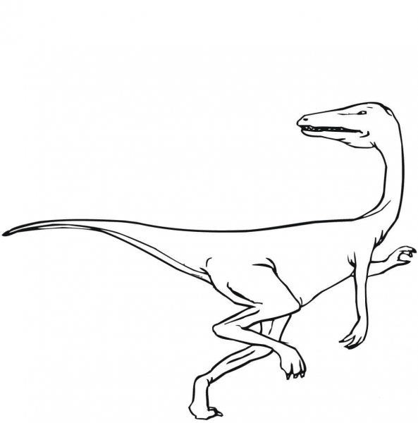 Featherless Velociraptor coloring page image