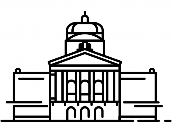 Federal Palace in Bern coloring page image