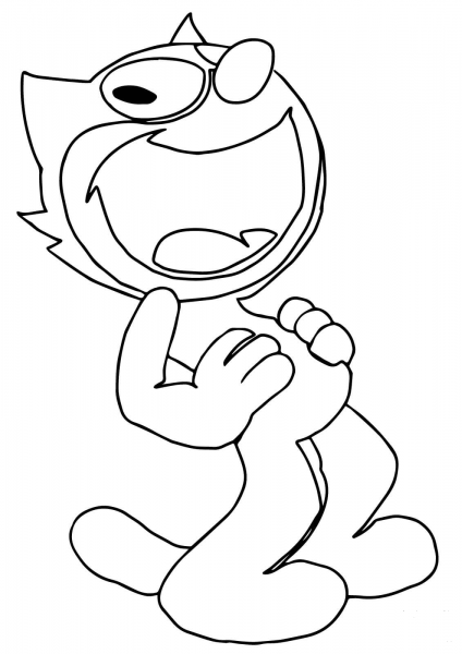 Felix the Cat Laughing coloring page image