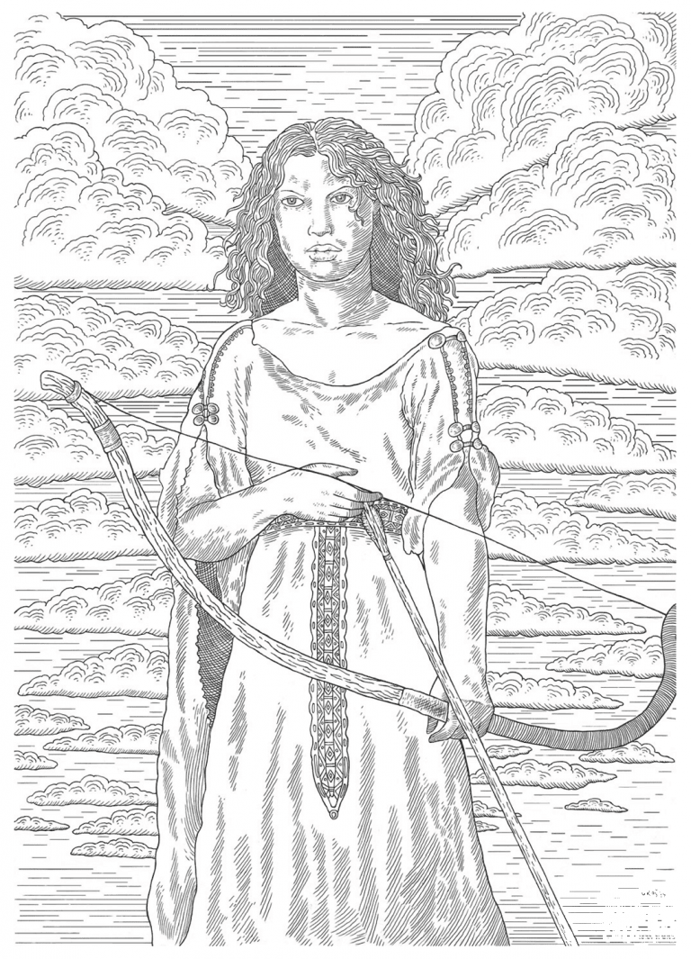 Female Medieval Archer coloring page ColouringPages