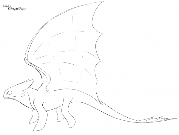 Female Night Fury coloring page image