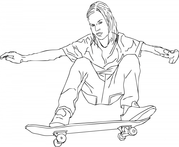 Female Ollie Remix coloring page image